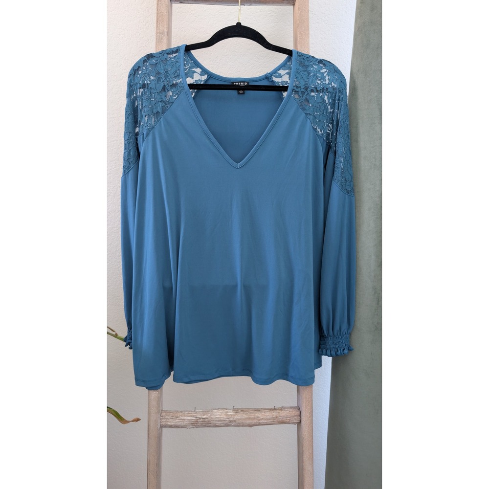 Torrid Long-Sleeve Laced Shirt, size